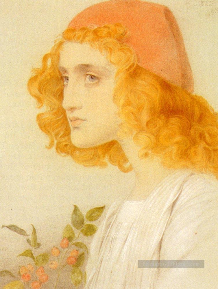 Le bonnet rouge peintre victorien Anthony Frederick Augustus Sandys Peintures à l'huile